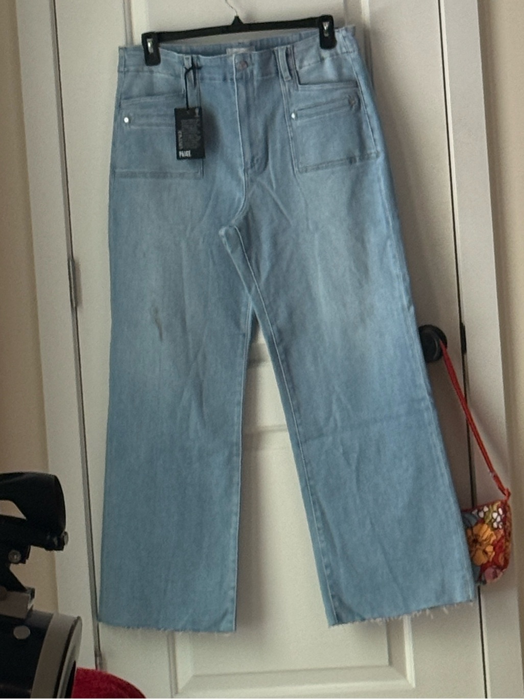 Paige Light Blue High Waisted Wide-Leg Women’s Jeans,